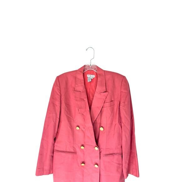 Talbots‎ Blazer Pink Double Breasted Gold Button Vintage Office Work Size 6 - Picture 4 of 14
